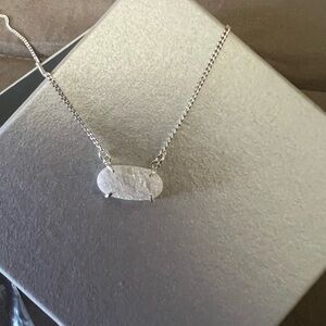 Elegant Silver Necklace with White Stone